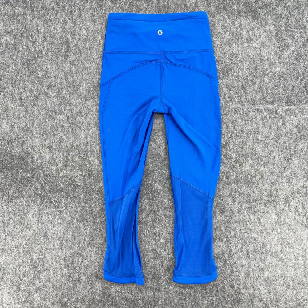 Lululemon Leggings Womens 2 Blue Train Times Crop 21 Blue High Rise